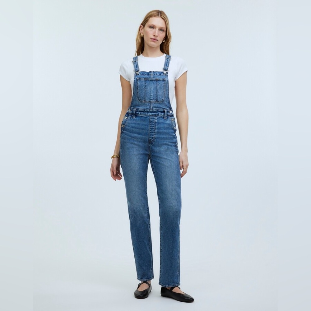 Madewell Straight Leg Denim Overalls